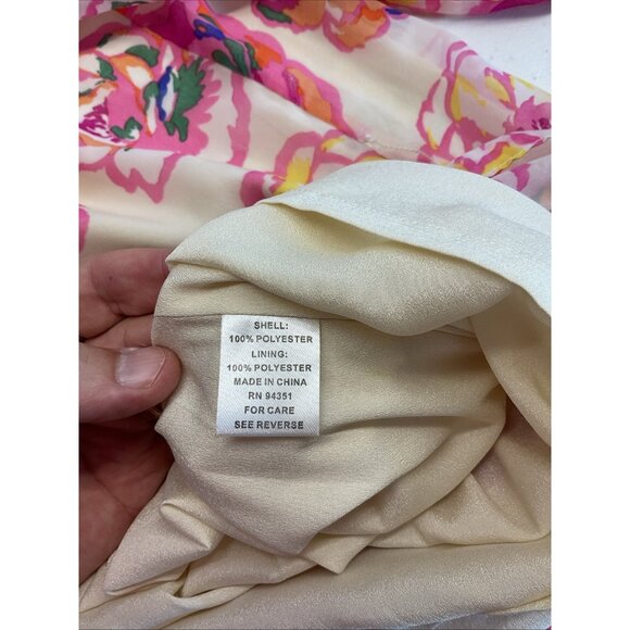 Jade Melody Tam Floral blouson long‎ slv chiffon flowy colorful Dress size M - Picture 6 of 11